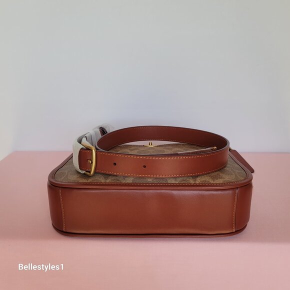 COACH Chaise Signature Canvas & Leather Crossbody Bag-Tan Rust color🎈$220. - Picture 9 of 16